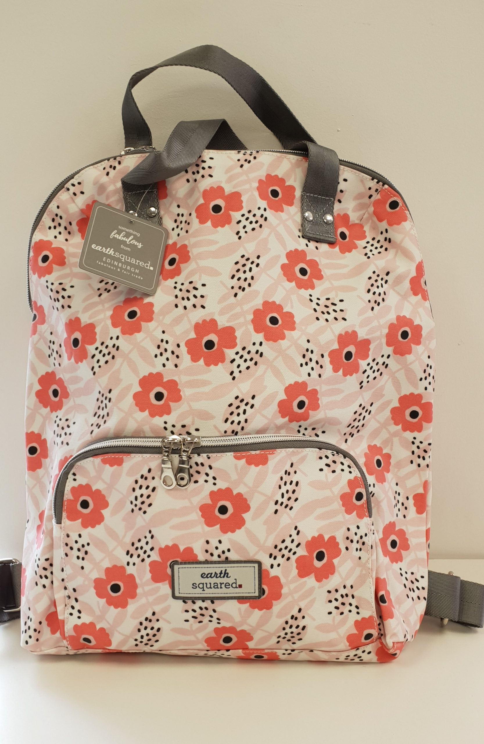 earth squared oilcloth backpack